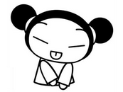 coloriage pucca tire la langue